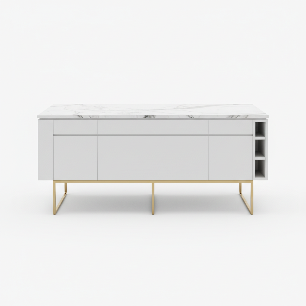 Marble-Top Kitchen Island