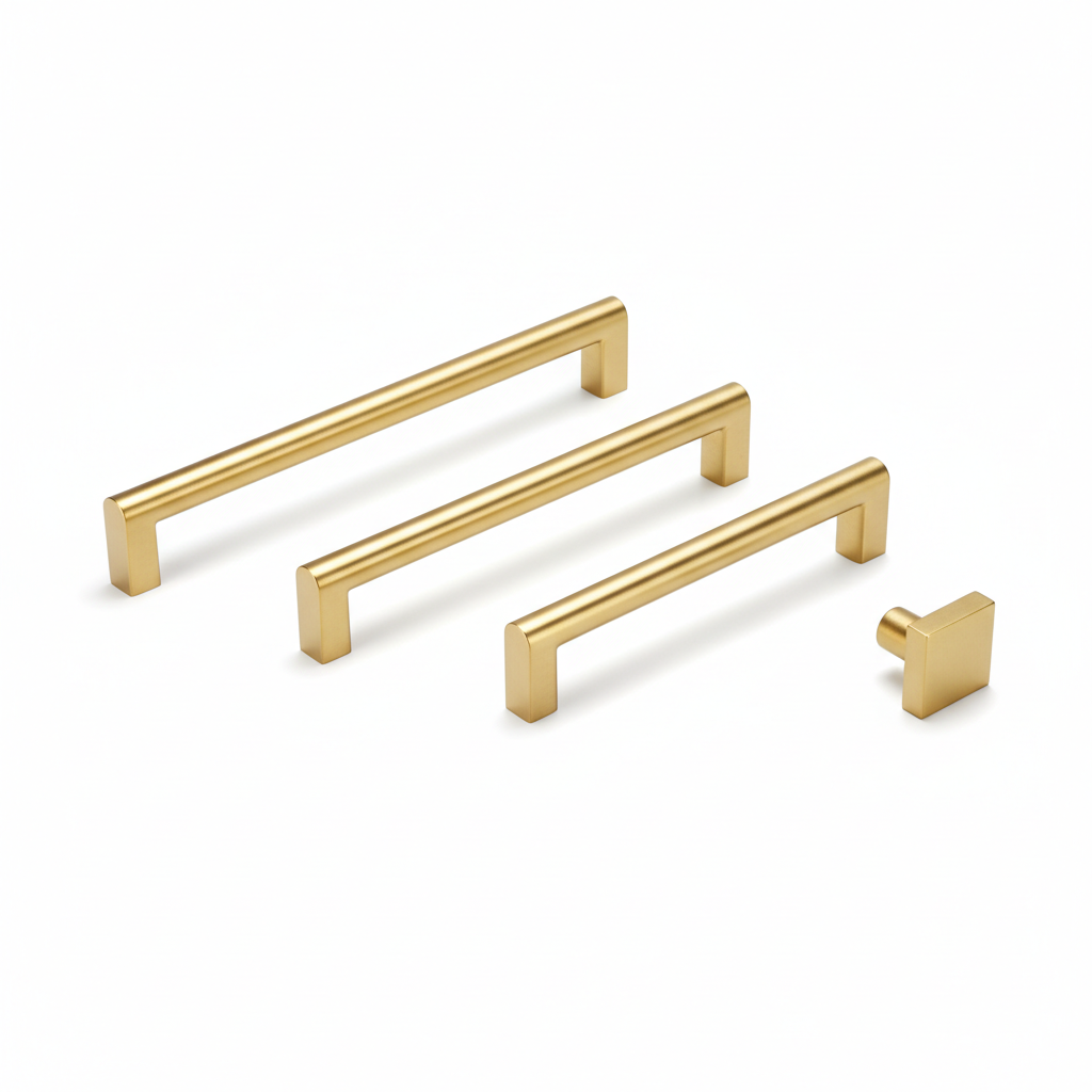 Brushed Gold Kitchen Cabinet Handle Set