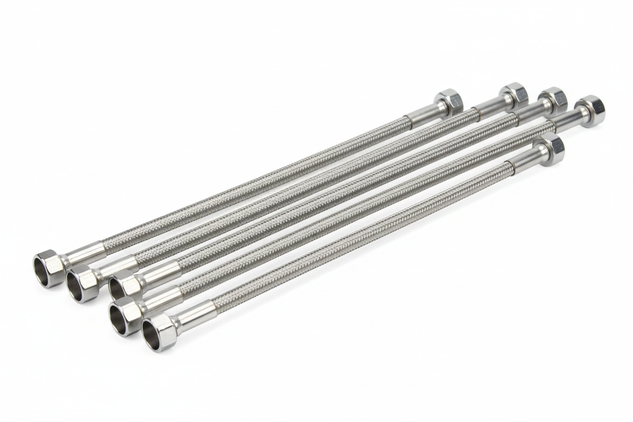Flexible Plumbing Hose Set Braided Stainless Steel Pack of 5