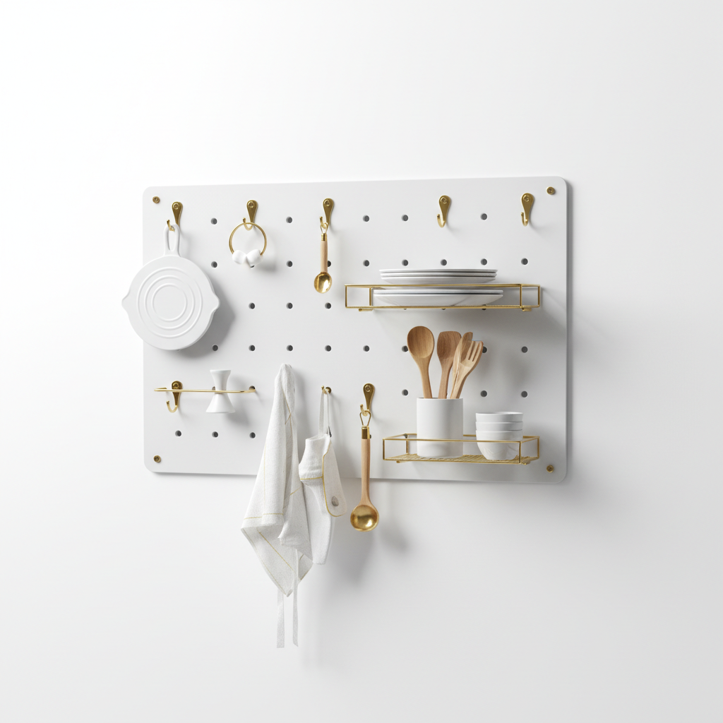 Kitchen Pegboard Wall Organizer