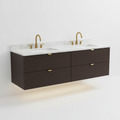 Double Sink Floating Vanity with Marble Top