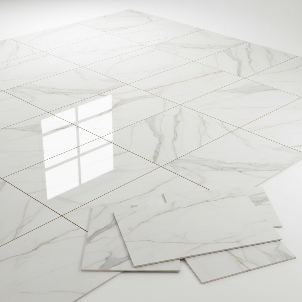 Marble-Effect Porcelain Floor Tiles