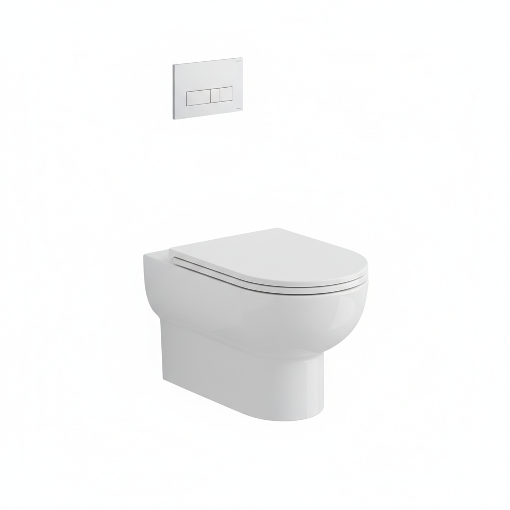 Wall-Hung Toilet with Concealed Cistern